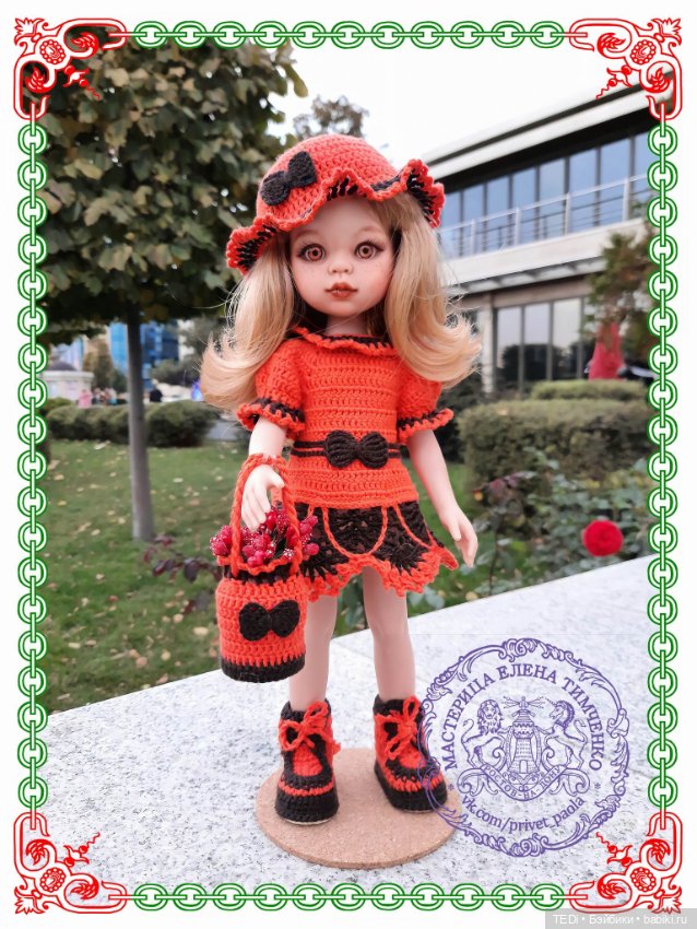 Кукла Паола Рейна с ООАК в аутфите "Оранжевое лето" (фото 3)