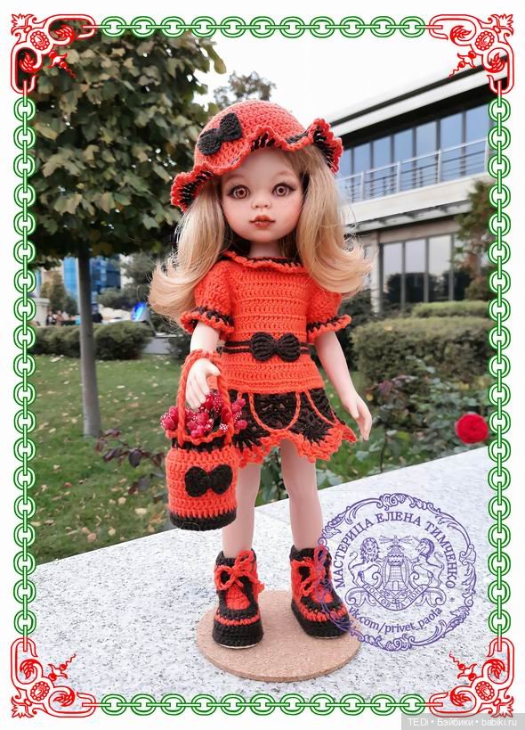 Кукла Паола Рейна с ООАК в аутфите "Оранжевое лето" (фото 5)
