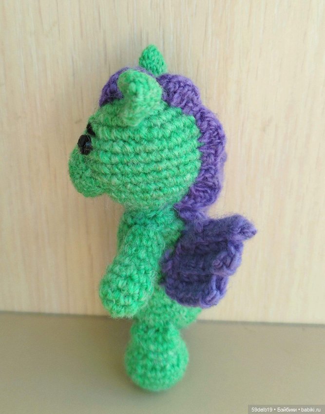 Зелёный дракончик символ 2024 года, вязаная игрушка для паолочек (фото 3)