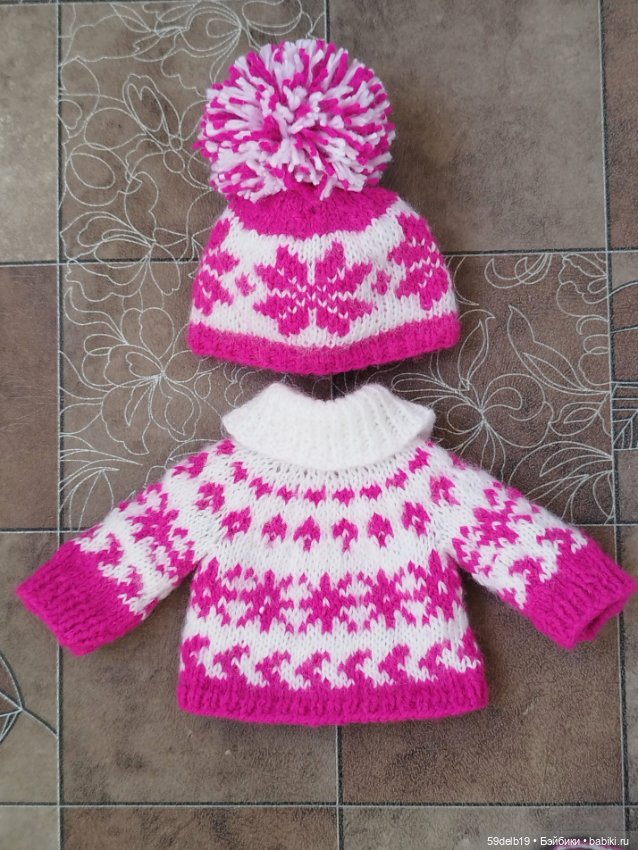 Комплект вязаной одежды с норвежским жаккардом "ПОЛЯРНАЯ ЗВЕЗДА"