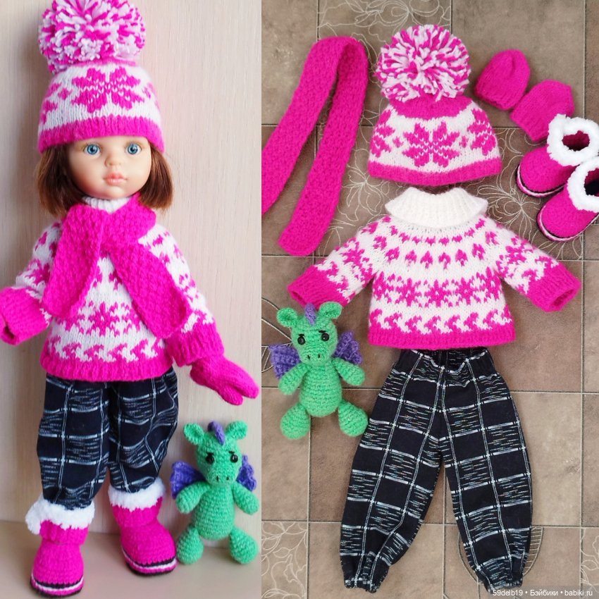 Комплект вязаной одежды с норвежским жаккардом "ПОЛЯРНАЯ ЗВЕЗДА"