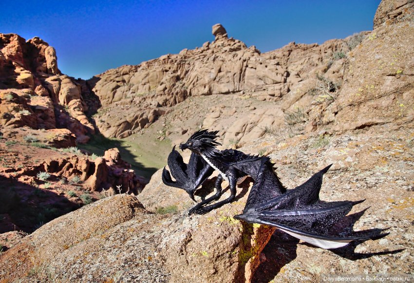 Черный дракон — Игрушки в смешанной технике (мех и глина): Арт (фото 5)