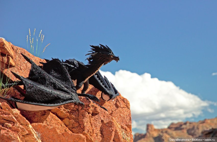 Черный дракон — Игрушки в смешанной технике (мех и глина): Арт