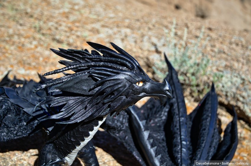 Черный дракон — Игрушки в смешанной технике (мех и глина): Арт (фото 8)