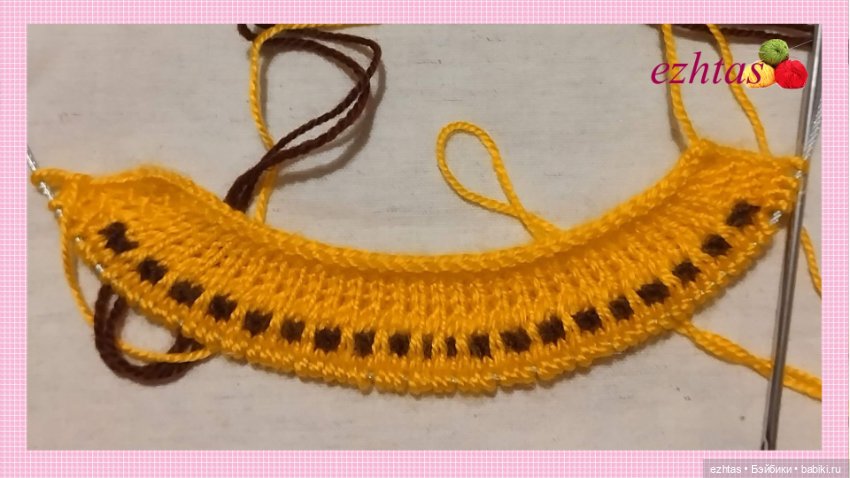 МК Вязаное платье с узором «Кленовый лист» для кукол типа Paola Reina (фото 6)