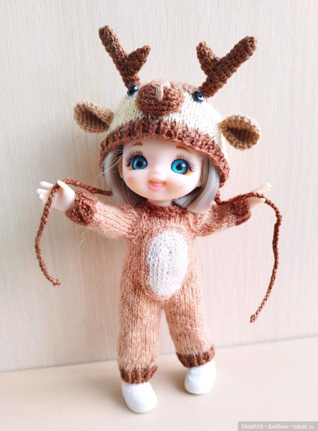 Новогодний костюм "Оленёнок" для баболей,Pukifee,Lati Yellow,Mead/Late,irreal doll ростом 15-16 см