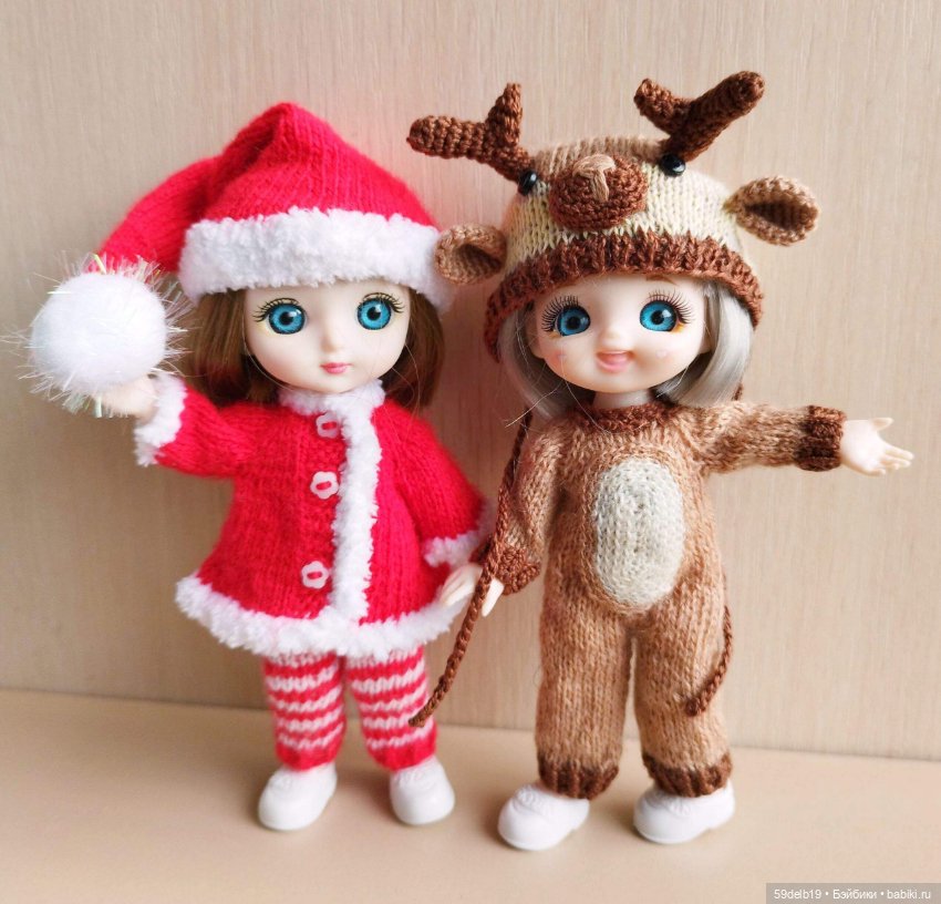 Новогодний костюм "Оленёнок" для баболей,Pukifee,Lati Yellow,Mead/Late,irreal doll ростом 15-16 см (фото 9)