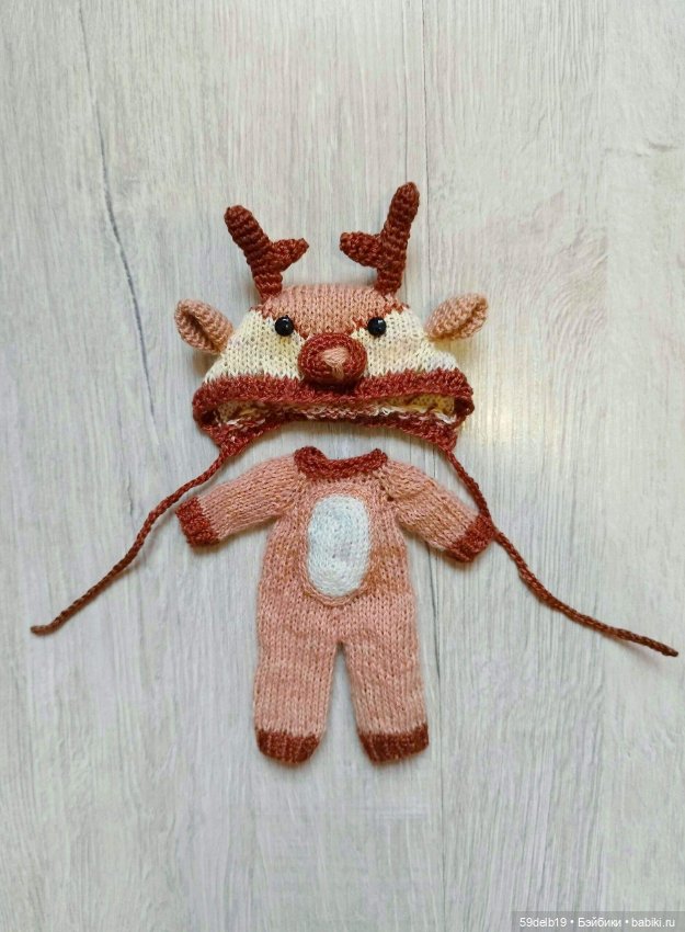 Новогодний костюм "Оленёнок" для баболей,Pukifee,Lati Yellow,Mead/Late,irreal doll ростом 15-16 см (фото 5)