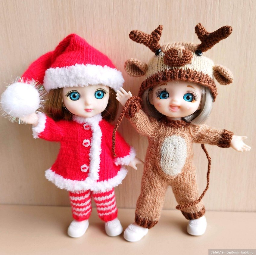 Новогодний костюм "Оленёнок" для баболей,Pukifee,Lati Yellow,Mead/Late,irreal doll ростом 15-16 см (фото 8)