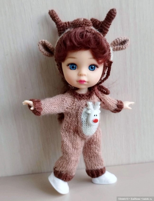 Новогодний костюм "Оленёнок" для баболей,Pukifee,Lati Yellow,Mead/Late,irreal doll ростом 15-16 см