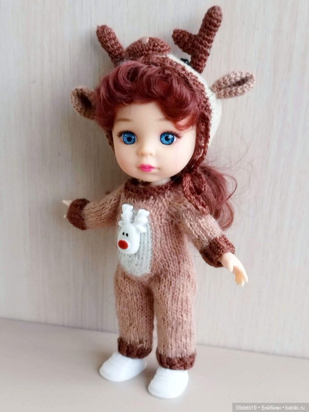 Новогодний костюм "Оленёнок" для баболей,Pukifee,Lati Yellow,Mead/Late,irreal doll ростом 15-16 см
