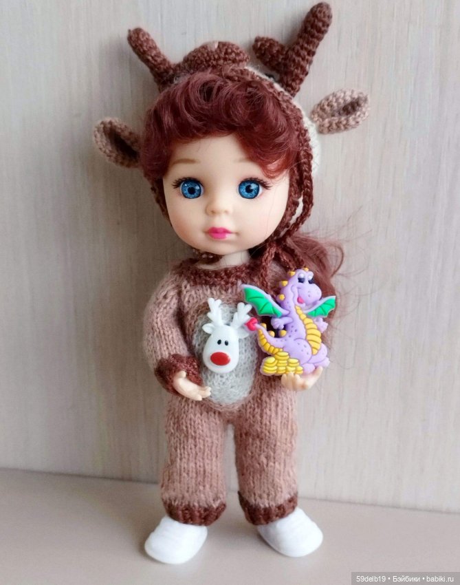 Новогодний костюм "Оленёнок" для баболей,Pukifee,Lati Yellow,Mead/Late,irreal doll ростом 15-16 см