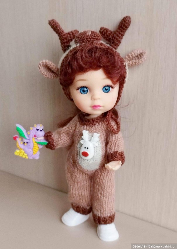Новогодний костюм "Оленёнок" для баболей,Pukifee,Lati Yellow,Mead/Late,irreal doll ростом 15-16 см