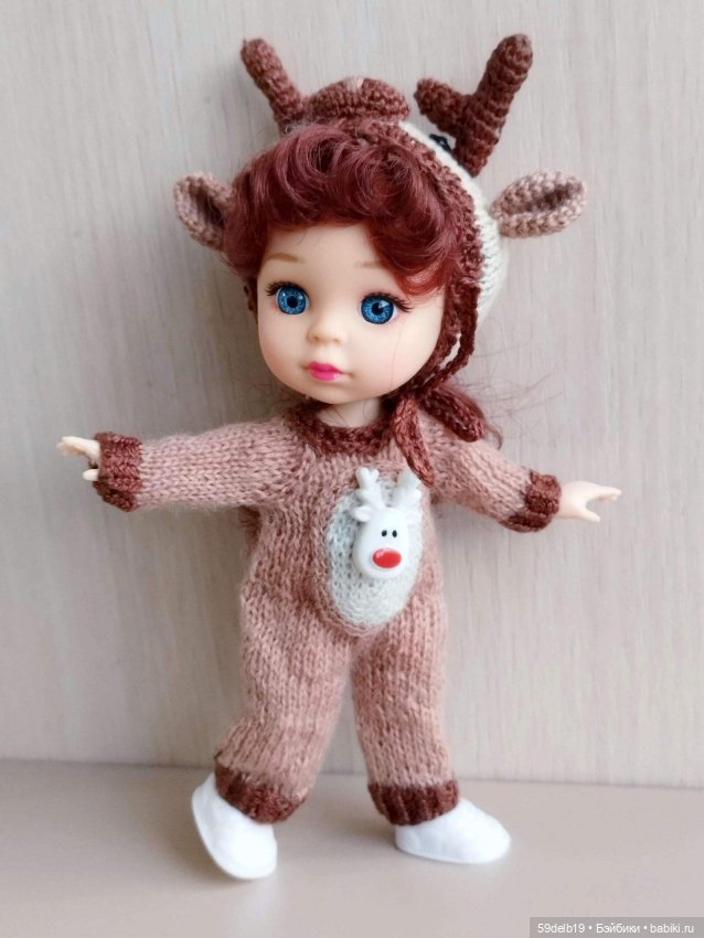 Новогодний костюм "Оленёнок" для баболей,Pukifee,Lati Yellow,Mead/Late,irreal doll ростом 15-16 см