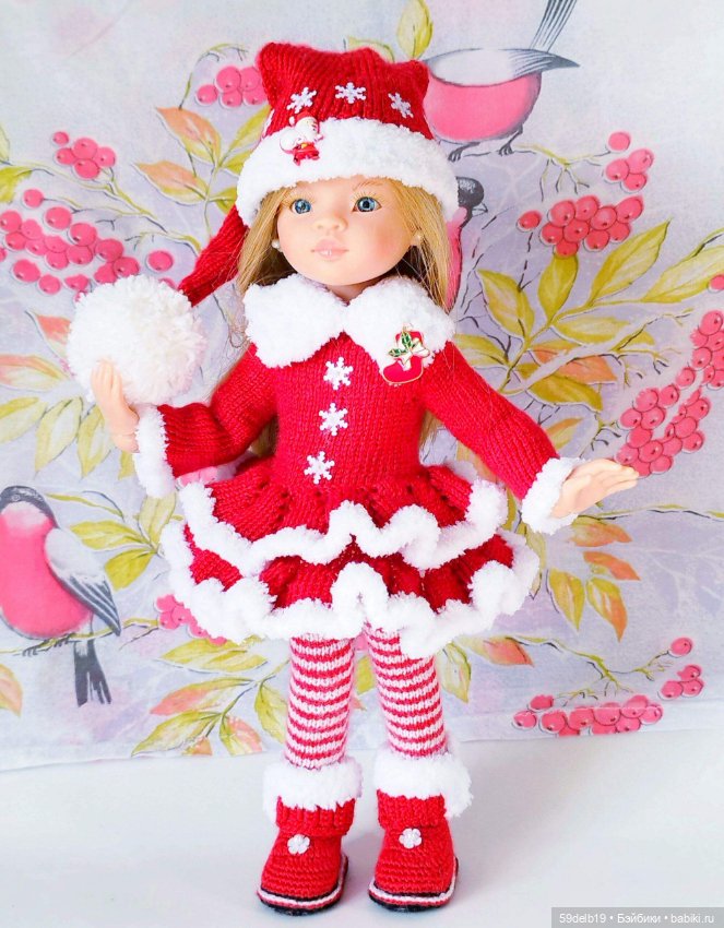 Новогодний костюм "Санта" для кукол паола рейна