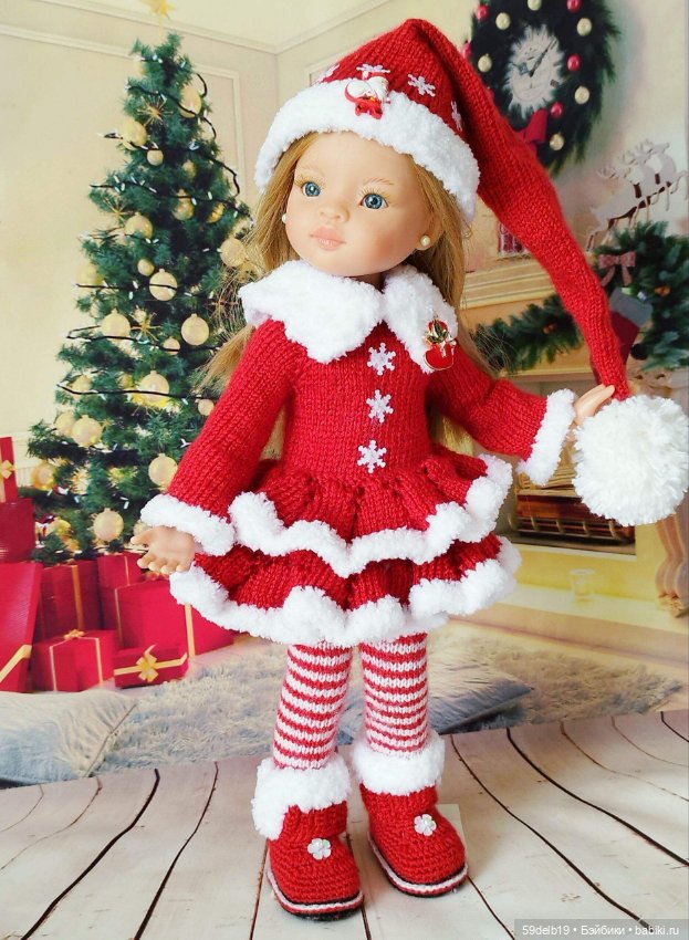 Новогодний костюм "Санта" для кукол паола рейна