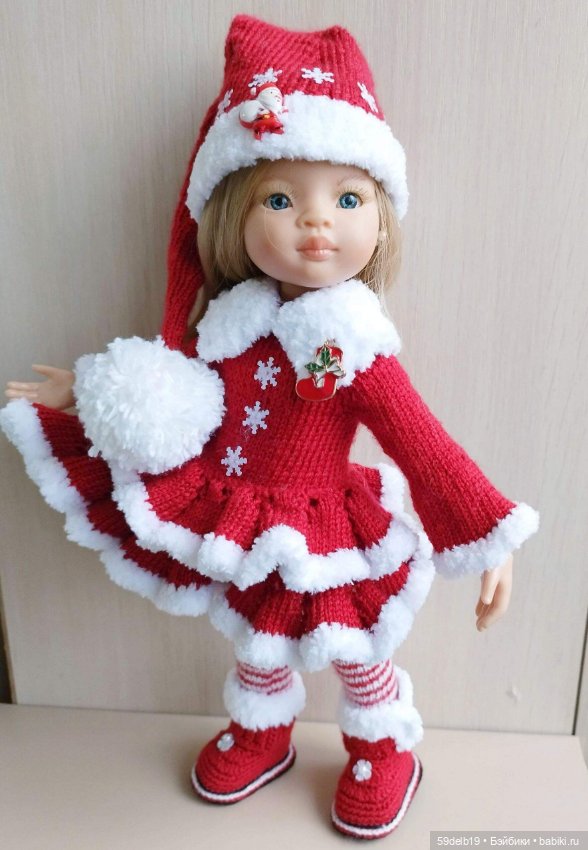 Новогодний костюм "Санта" для кукол паола рейна (фото 8)