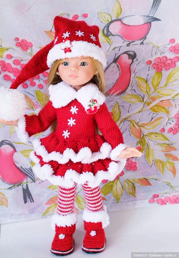 Новогодний костюм "Санта" для кукол паола рейна