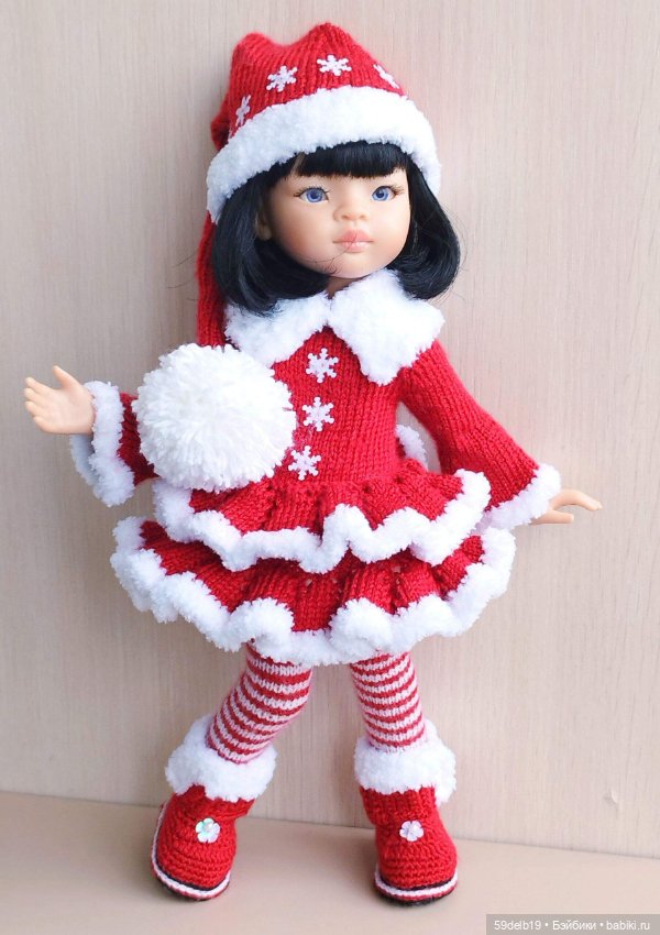 Новогодний костюм "Санта" для кукол паола рейна