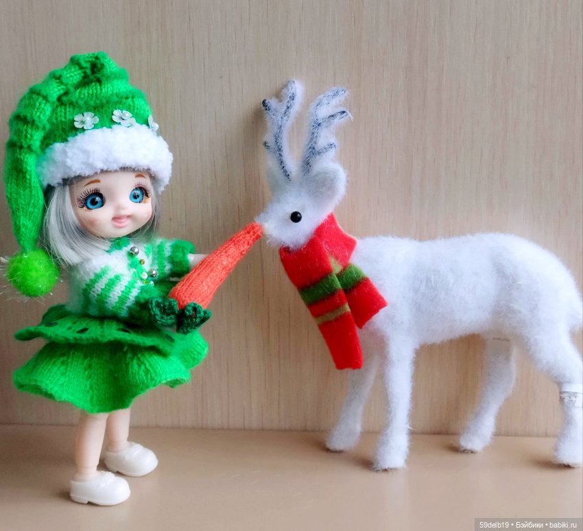 Новогодний костюм "Ёлочка" для баболей,Pukifee,Lati Yellow,Mead/Late,irreal doll ростом 15-16 см (фото 7)