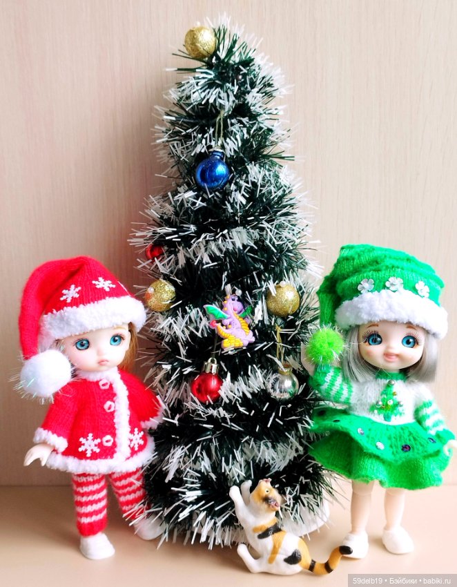 Новогодний костюм "Ёлочка" для баболей,Pukifee,Lati Yellow,Mead/Late,irreal doll ростом 15-16 см