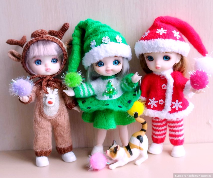 Новогодний костюм "Ёлочка" для баболей,Pukifee,Lati Yellow,Mead/Late,irreal doll ростом 15-16 см