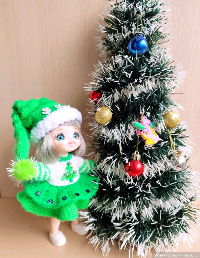 Новогодний костюм "Ёлочка" для баболей,Pukifee,Lati Yellow,Mead/Late,irreal doll ростом 15-16 см