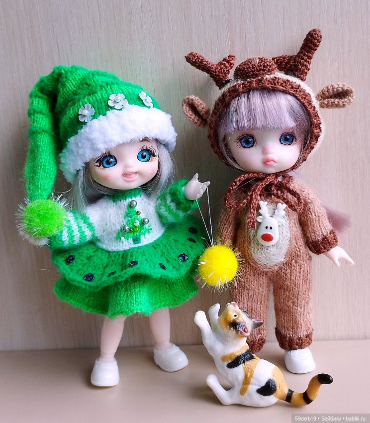 Новогодний костюм "Ёлочка" для баболей,Pukifee,Lati Yellow,Mead/Late,irreal doll ростом 15-16 см