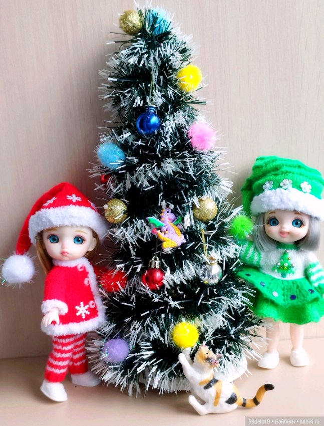 Новогодний костюм "Ёлочка" для баболей,Pukifee,Lati Yellow,Mead/Late,irreal doll ростом 15-16 см