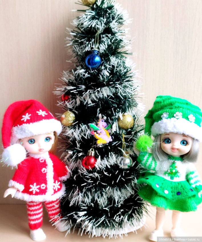 Новогодний костюм "Ёлочка" для баболей,Pukifee,Lati Yellow,Mead/Late,irreal doll ростом 15-16 см