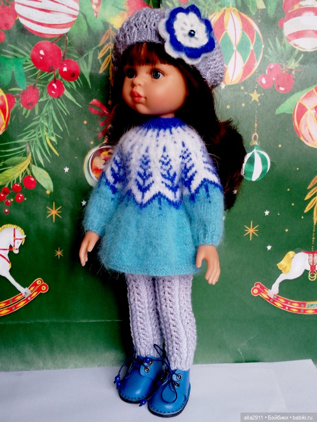 Вязаные костюмчики для двух милашек (фото 10)