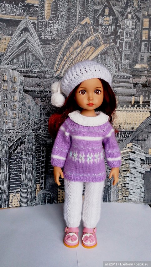 Вязаные костюмчики для двух милашек (фото 6)