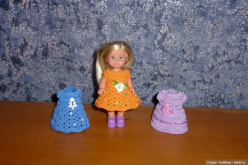 Вязаные платья на кукол Evi simba — Еви (11 см) (фото 10)