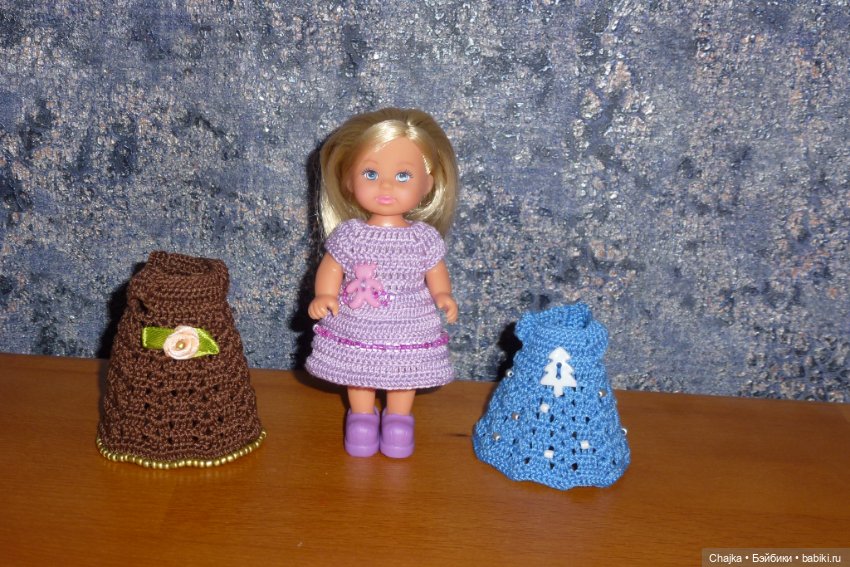 Вязаные платья на кукол Evi simba — Еви (11 см) (фото 6)