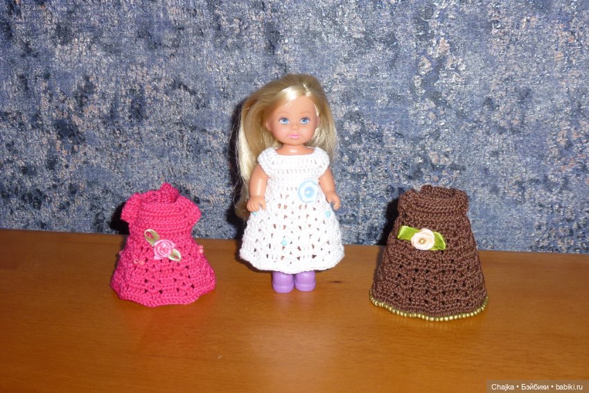 Вязаные платья на кукол Evi simba — Еви (11 см) (фото 8)