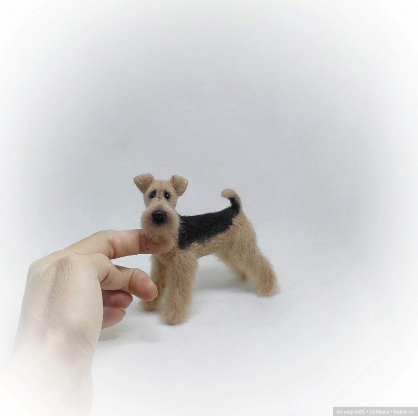 Эрдельтерьер — Валяные игрушки из шерсти: сухое валяние