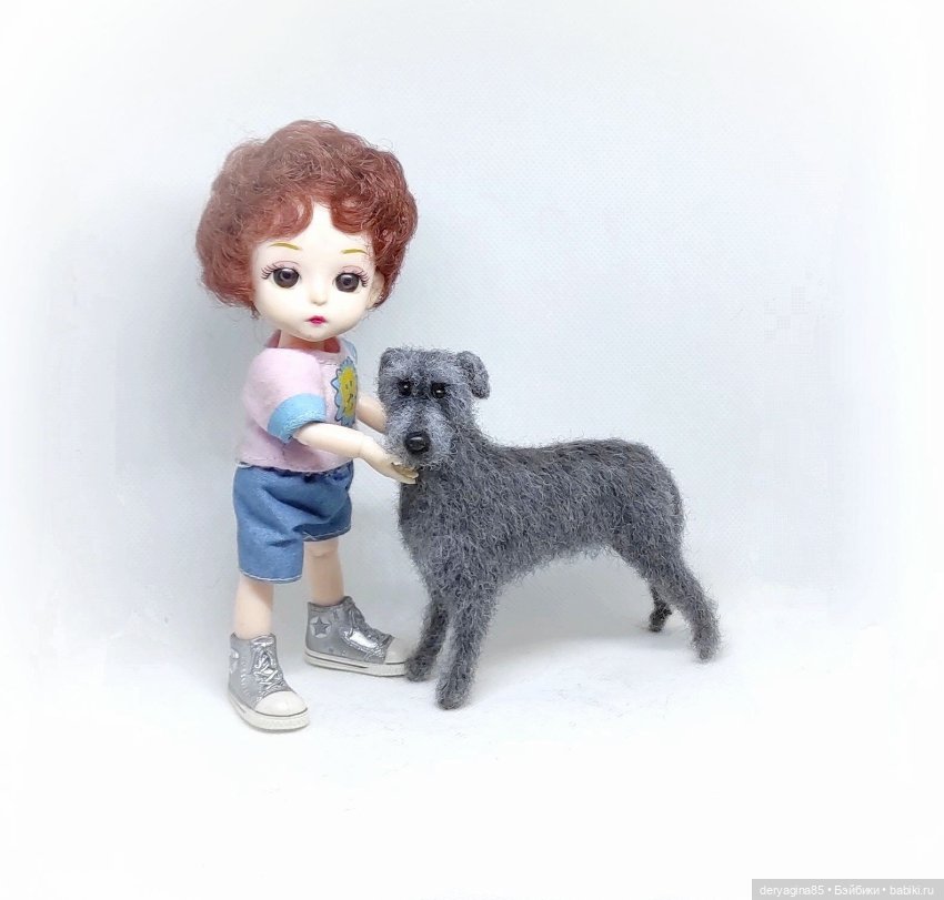 Ирландский волкодав — Валяные игрушки из шерсти: сухое валяние