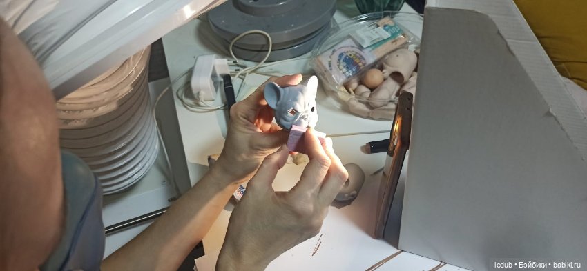 Мастермодель шарнирного щенка французкого бульдога