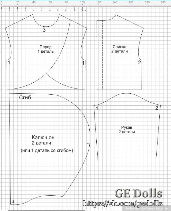 Выкройка худи для Паолочки (фото 2)