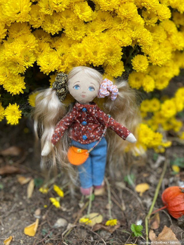 Осенние фото Молли — Авторские текстильные куклы: Вальдорфские (фото 4)