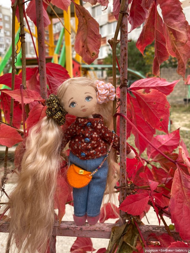 Осенние фото Молли — Авторские текстильные куклы: Вальдорфские (фото 8)