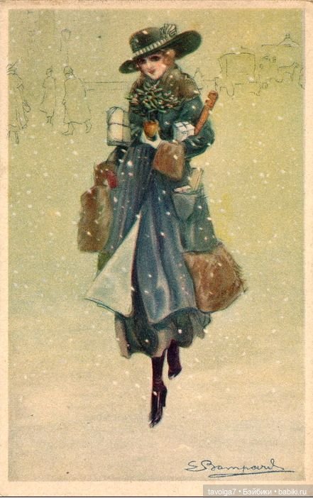 Новогодние открытки XIX-начала ХХ века (фото 10)