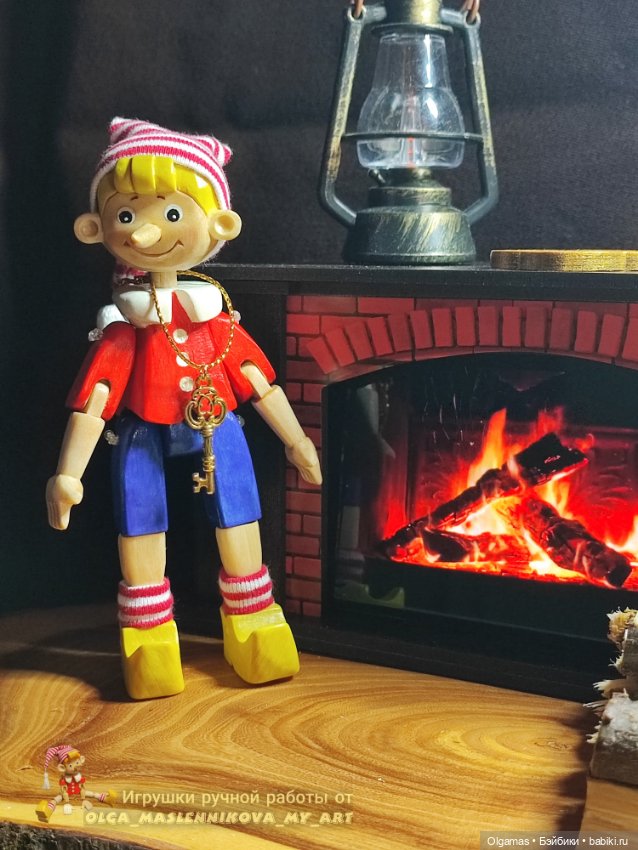 Буратино😊 — Авторские игрушки из дерева: резьба (фото 6)