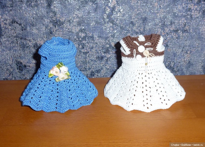 Вязаные платья на кукол Королинки мини — 20 см (Corolle mini) (фото 8)