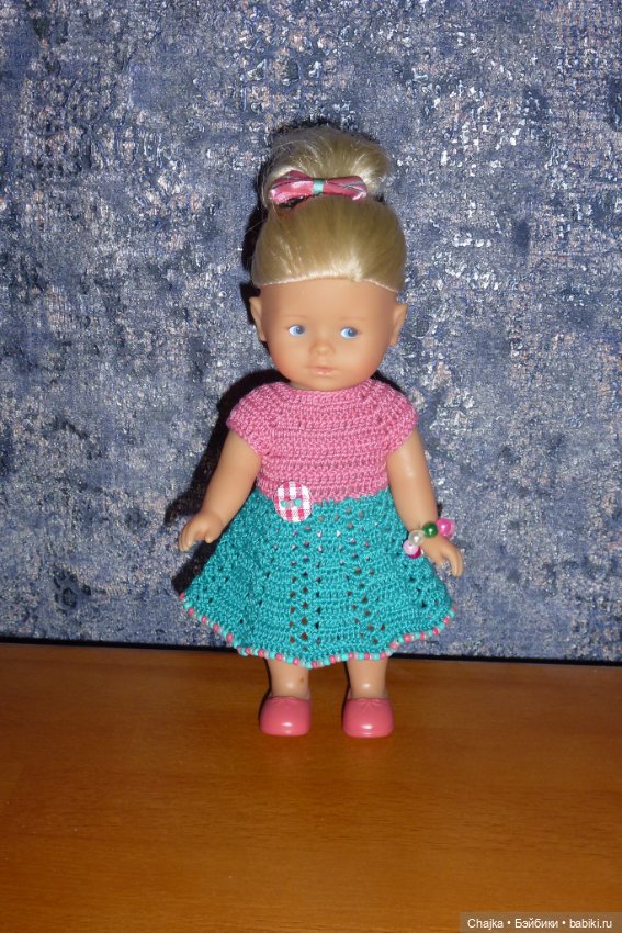 Вязаные платья на кукол Королинки мини — 20 см (Corolle mini) (фото 9)