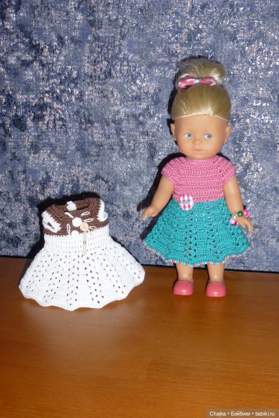 Вязаные платья на кукол Королинки мини — 20 см (Corolle mini)