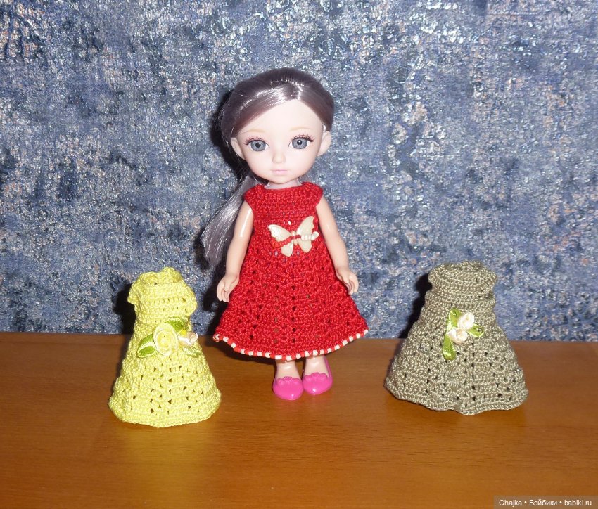 Вязаные наряды на кукол Машенька 15 см ( "Карапуз") (фото 8)