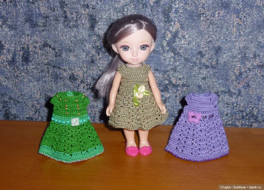Вязаные наряды на кукол Машенька 15 см ( "Карапуз") (фото 3)