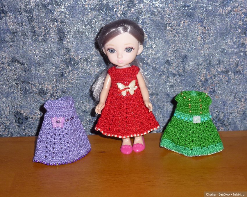 Вязаные наряды на кукол Машенька 15 см ( "Карапуз") (фото 9)