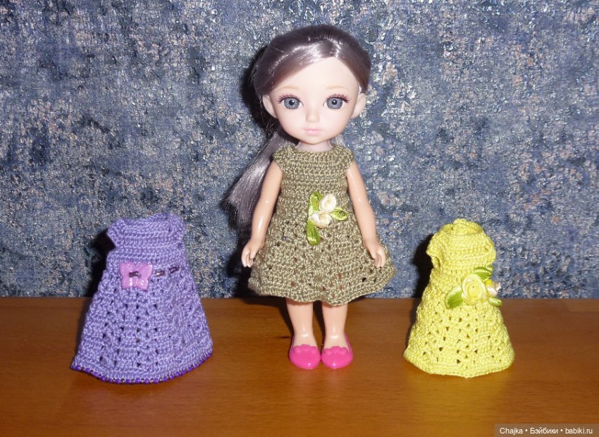 Вязаные наряды на кукол Машенька 15 см ( "Карапуз") (фото 2)